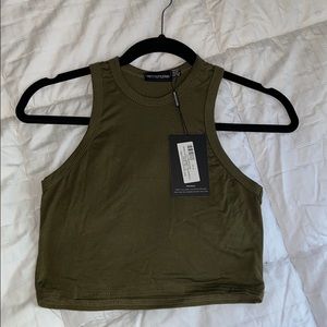 New with tags army green crop top